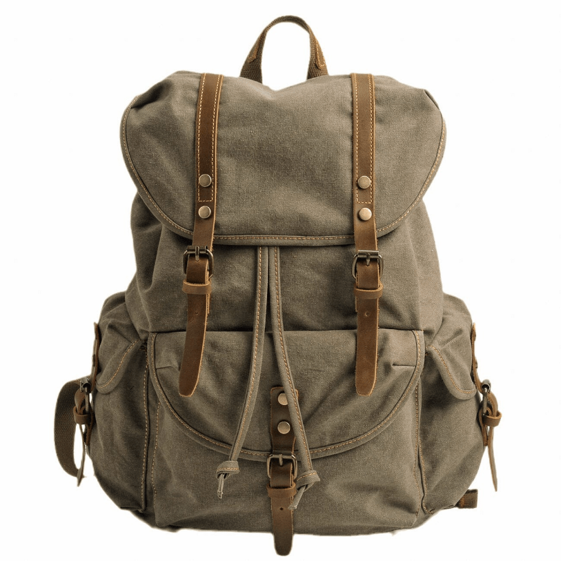 Tactical Canvas Backpack Durable Hiking Rucksack