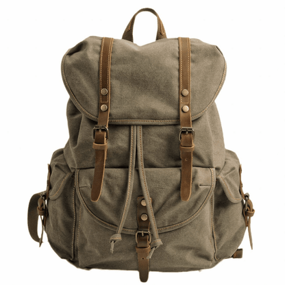 Tactical Canvas Backpack Durable Hiking Rucksack