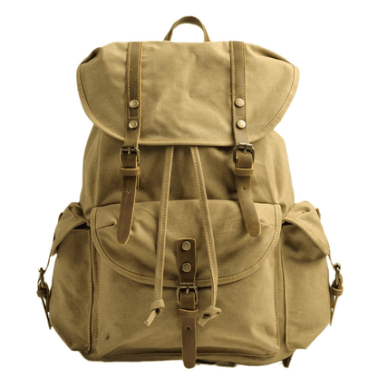Tactical Canvas Backpack Durable Hiking Rucksack