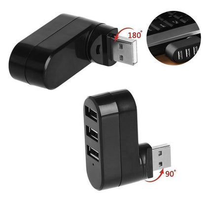 Flexible 180 Degree Swivel USB Adapter Hub