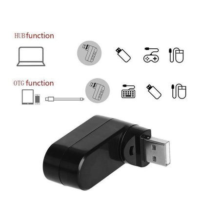 Flexible 180 Degree Swivel USB Adapter Hub