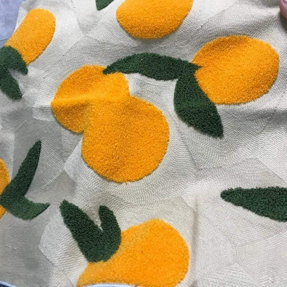 Vibrant Orange Embroidered Throw Pillow