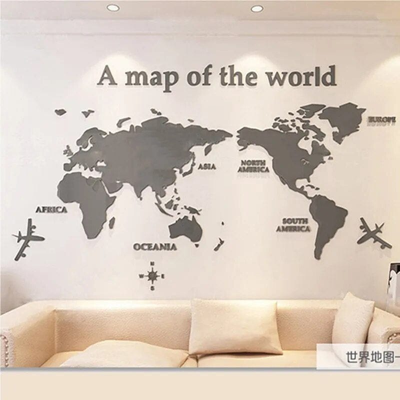 Large Geographic Wall Map Decal