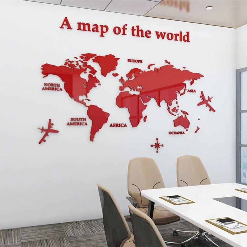 Large Geographic Wall Map Decal