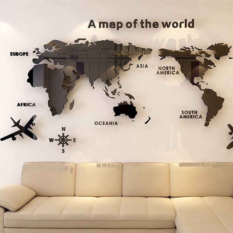 Large Geographic Wall Map Decal