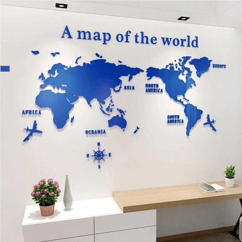 Large Geographic Wall Map Decal