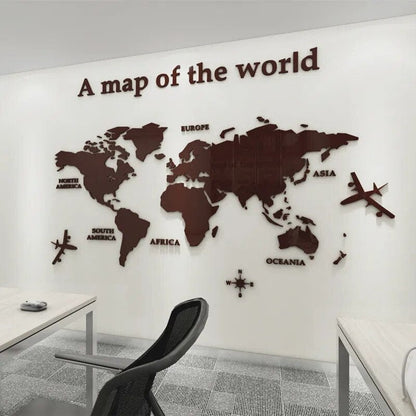 Large Geographic Wall Map Decal