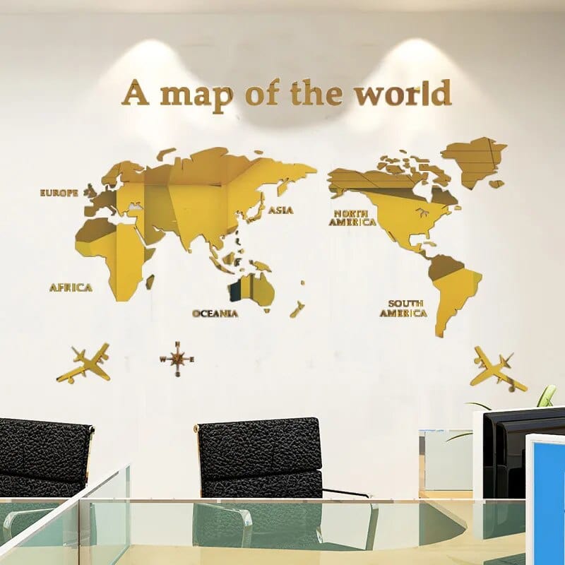 Large Geographic Wall Map Decal