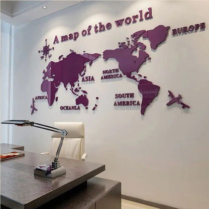 Large Geographic Wall Map Decal