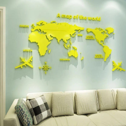 Large Geographic Wall Map Decal
