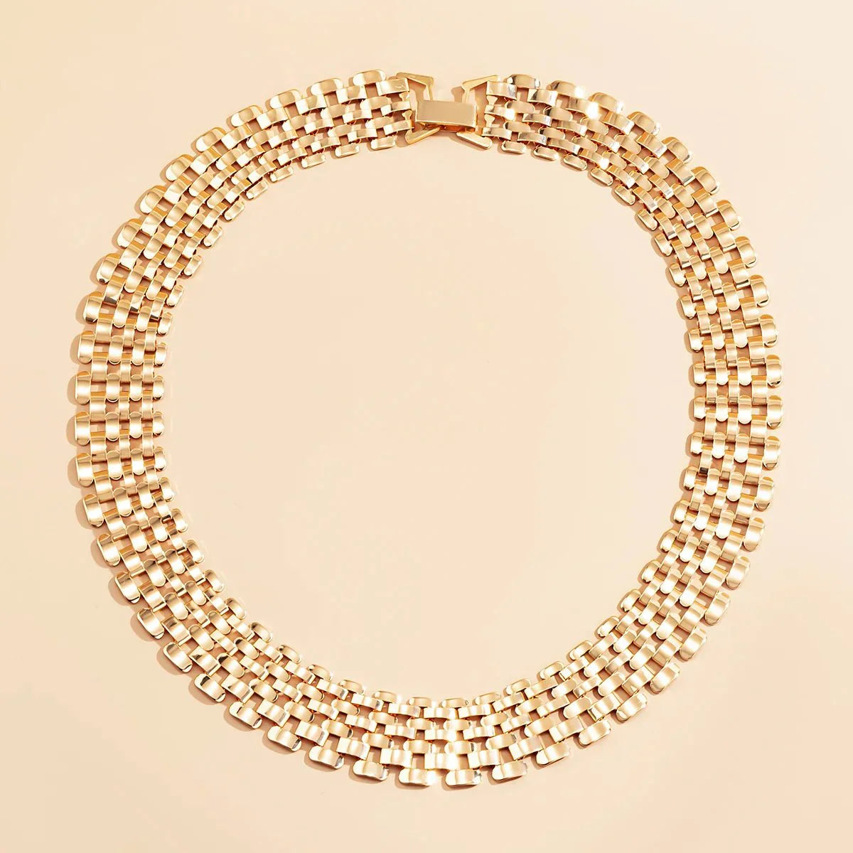 Delicate Thin Chain Flat Bar Choker Necklace