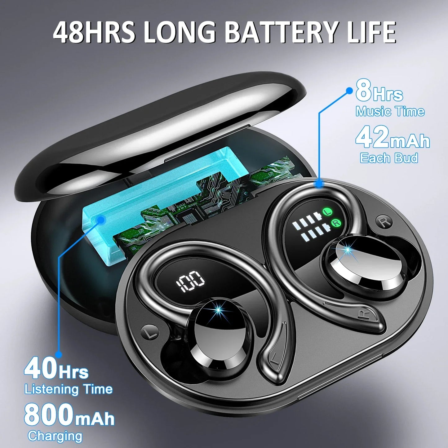 Wireless Earbuds with Long Lasting Battery - Comfort Fit