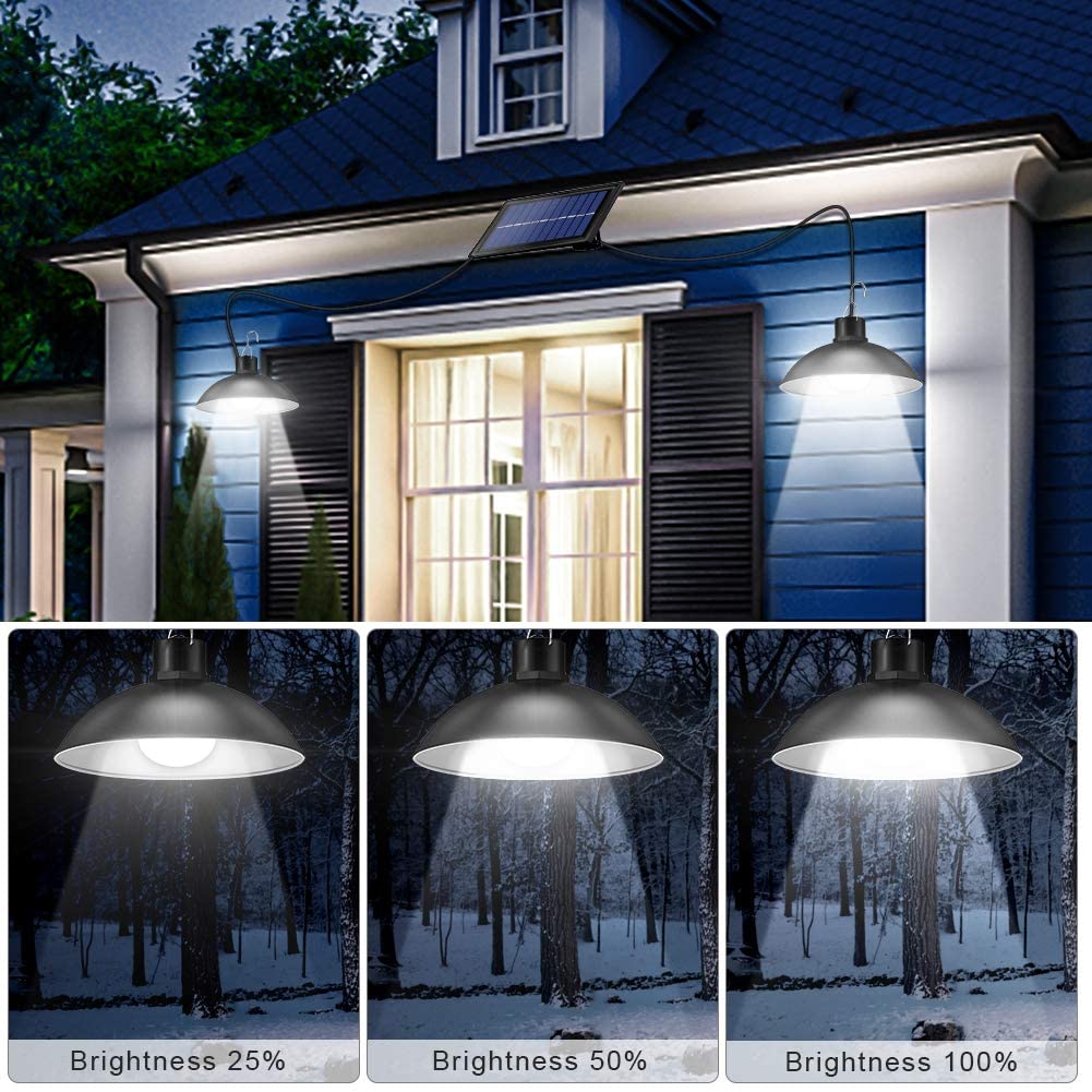 Solar Powered Outdoor LED Lamp Set with Remote