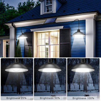 Solar Powered Outdoor LED Lamp Set with Remote
