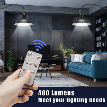 Solar Powered Outdoor LED Lamp Set with Remote
