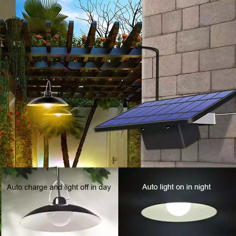 Solar Powered Outdoor LED Lamp Set with Remote