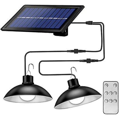 Solar Powered Outdoor LED Lamp Set with Remote - Fesara