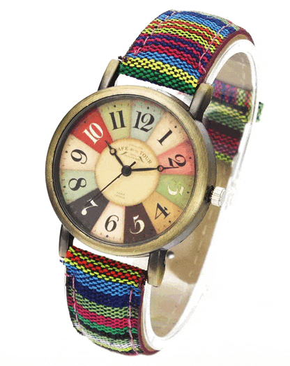 Classic Casual Watch with Blue Jean Strap