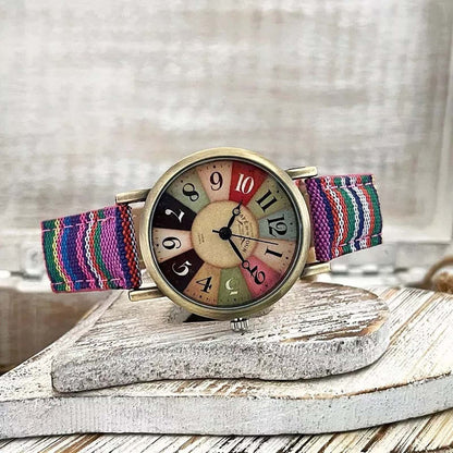 Classic Casual Watch with Blue Jean Strap