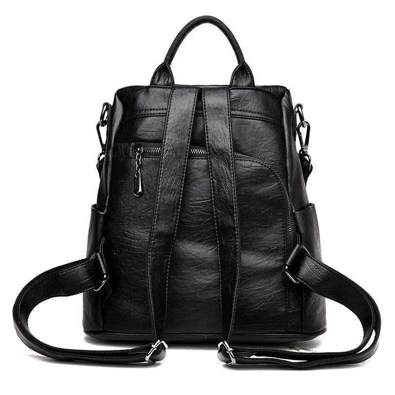 Secure Women's Leather Travel Backpack