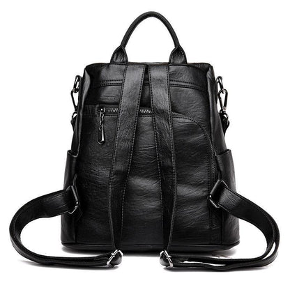 Secure Women's Leather Travel Backpack