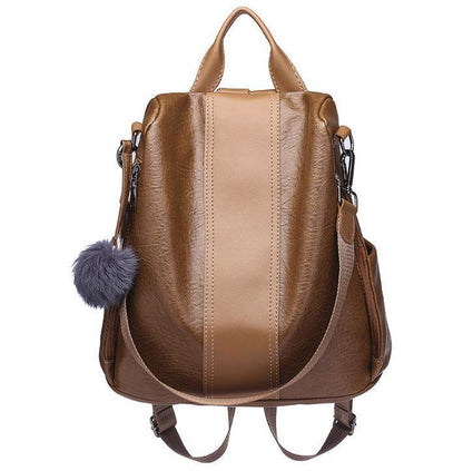 Secure Women's Leather Travel Backpack