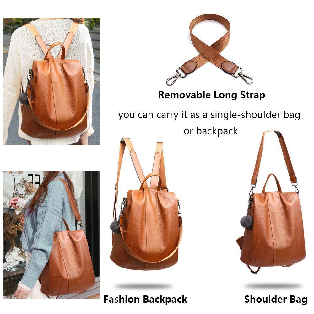 Secure Women's Leather Travel Backpack