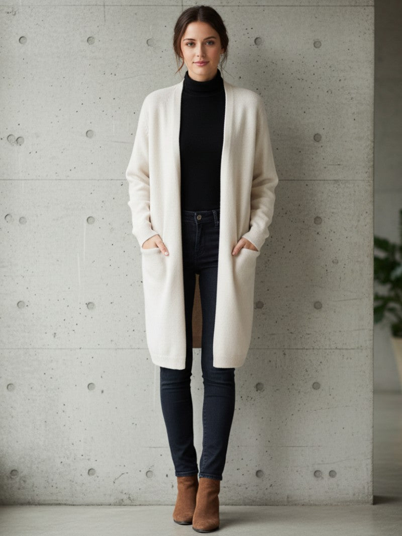 Cozy Oversized Women's Cardigan with Pockets - Fesara