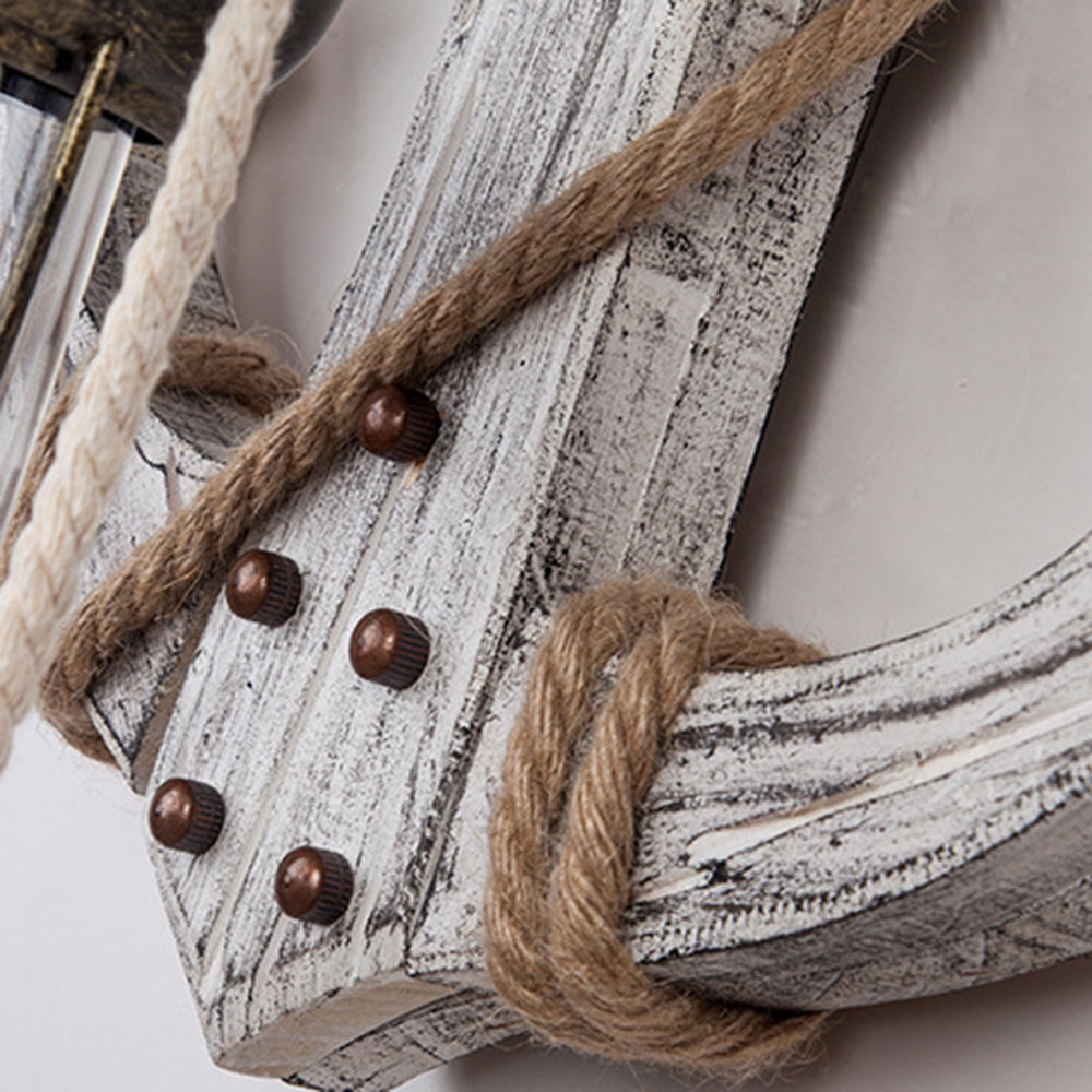 Rustic Coastal Wooden LED Wall Light