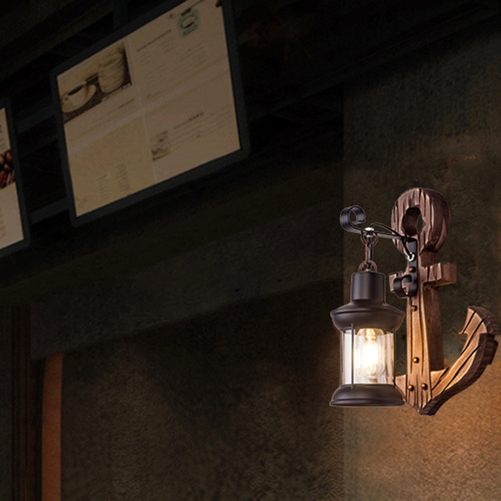 Rustic Coastal Wooden LED Wall Light