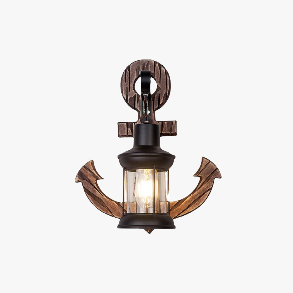 Rustic Coastal Wooden LED Wall Light