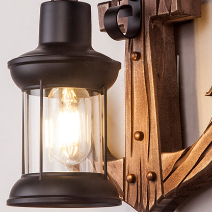 Rustic Coastal Wooden LED Wall Light