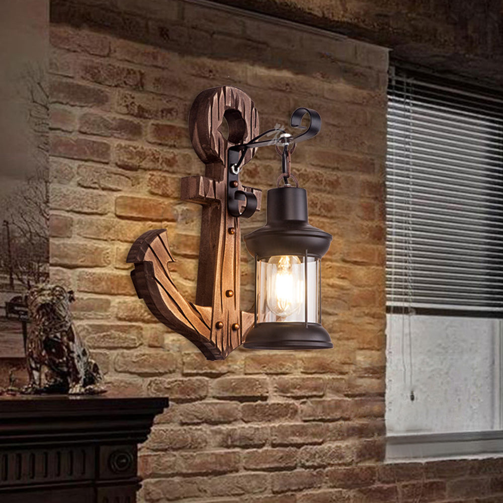 Rustic Coastal Wooden LED Wall Light