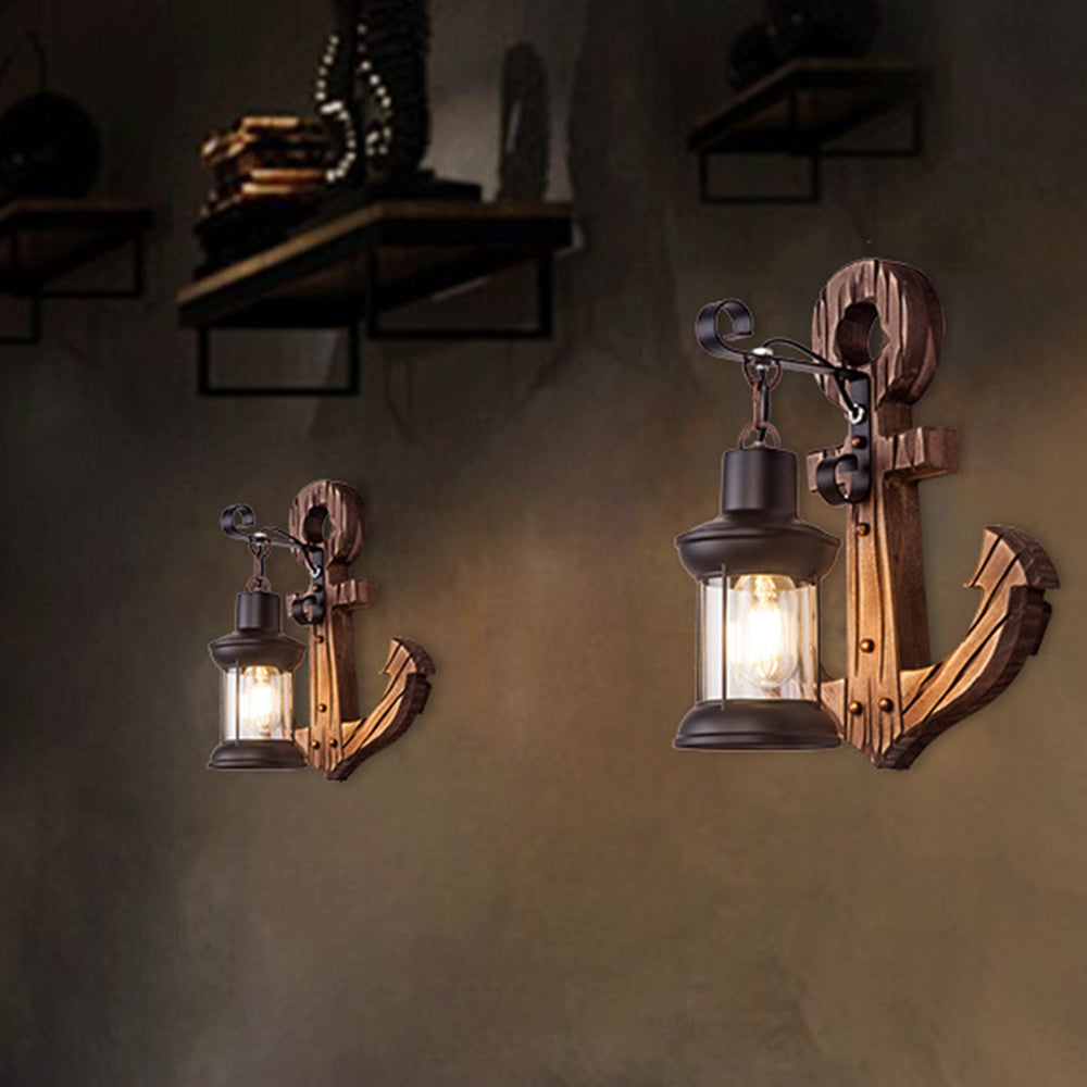 Rustic Coastal Wooden LED Wall Light