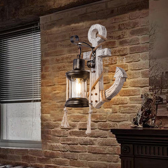 Rustic Coastal Wooden LED Wall Light