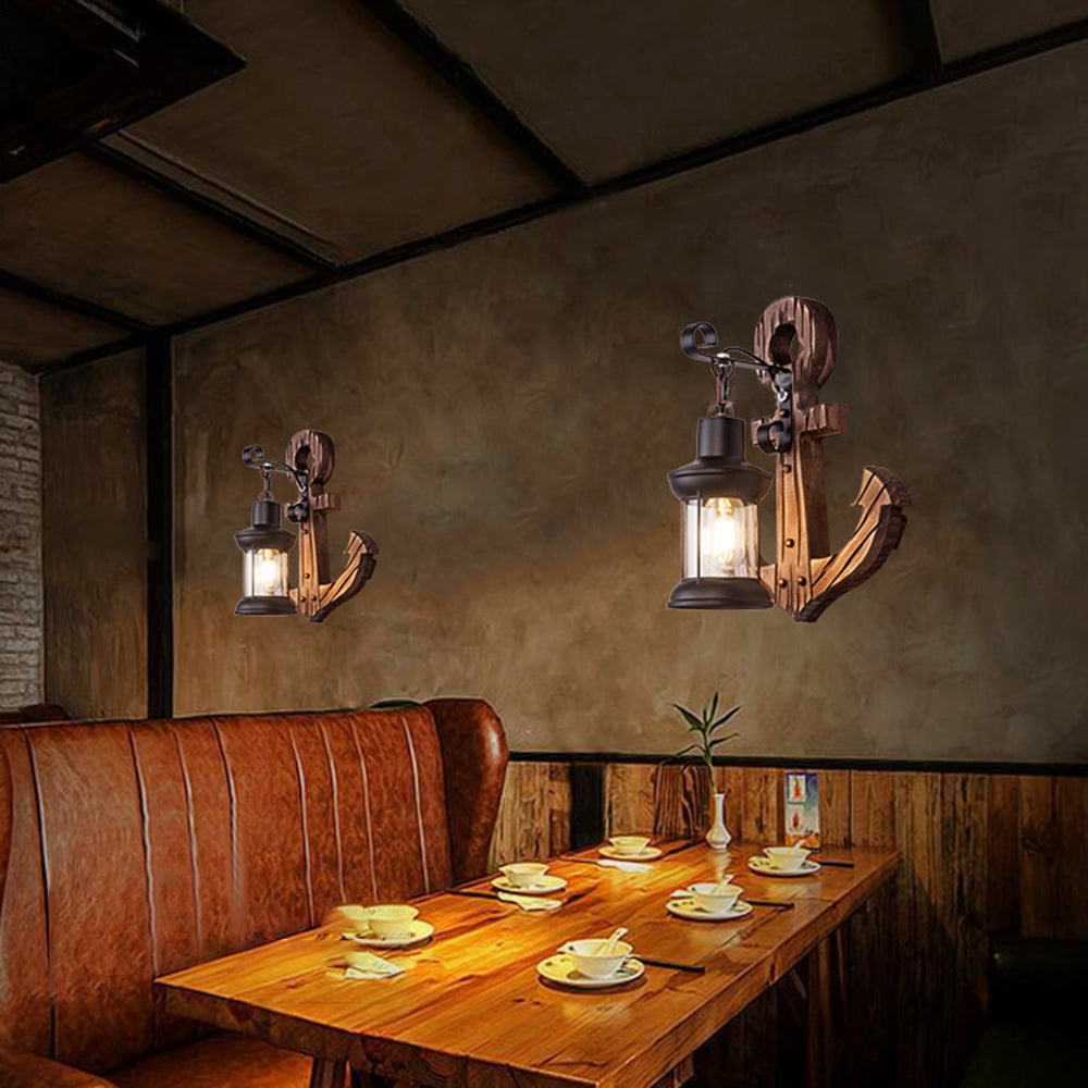 Rustic Coastal Wooden LED Wall Light