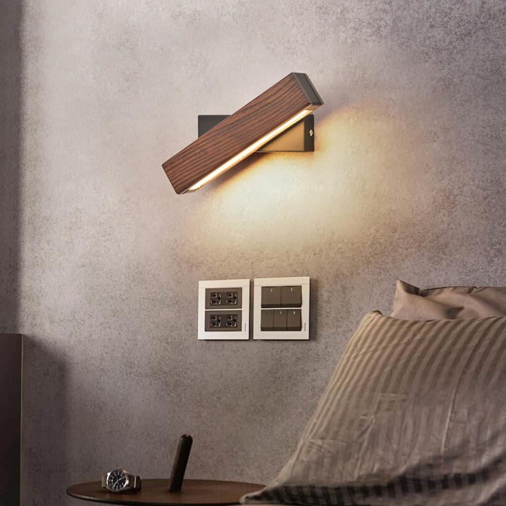Modern Wood LED Rotating Wall Light