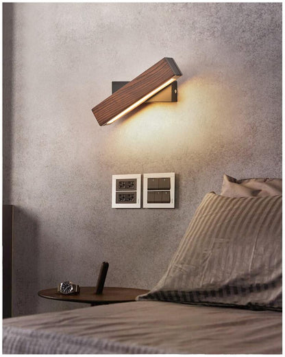 Modern Wood LED Rotating Wall Light