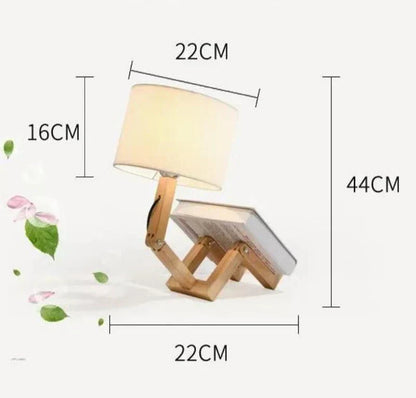 Rustic Wood Desk Lamp with Storage