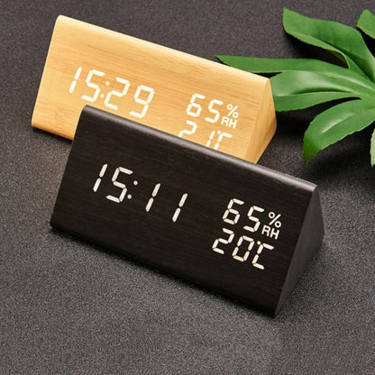 Rustic Wood LED Digital Alarm Clock Radio