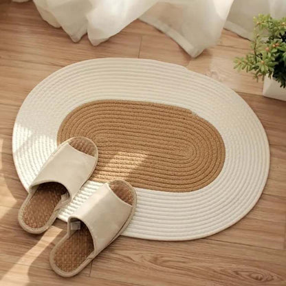 Handmade Oval Jute Floor Rug - Fesara