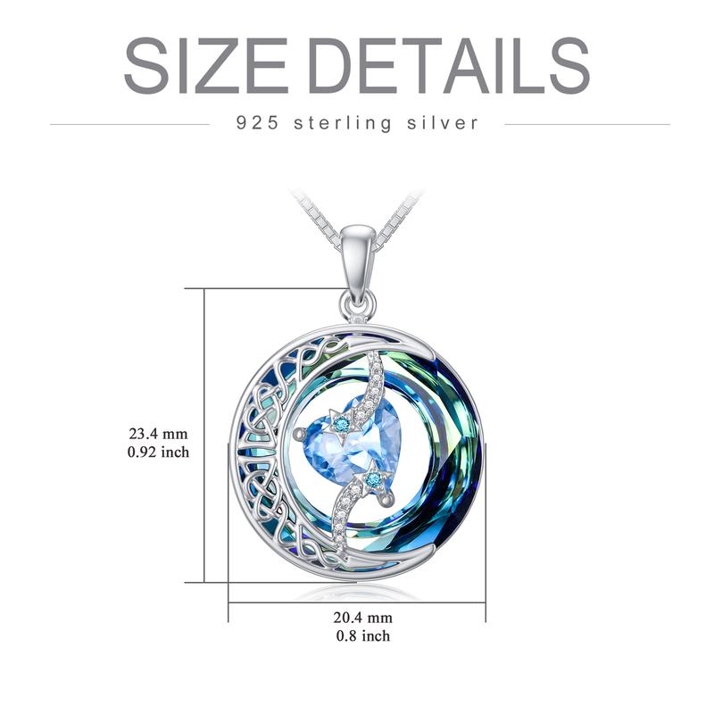 Luxurious 18K Gold Birthstone Moon Necklace
