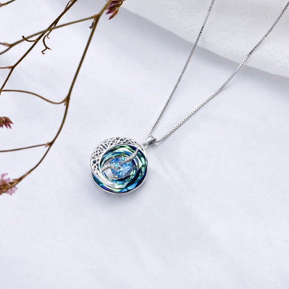 Luxurious 18K Gold Birthstone Moon Necklace