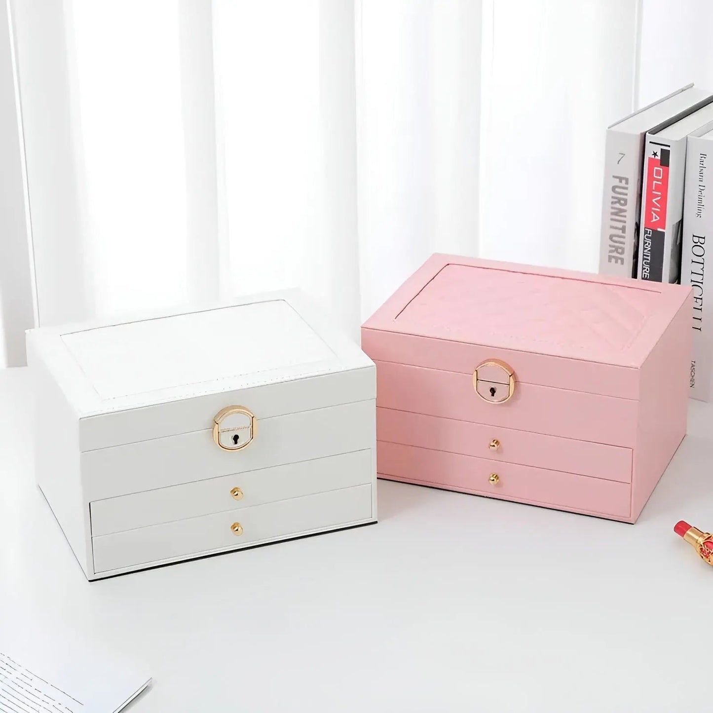 Stylish Jewellery Storage Box in High Quality Leather