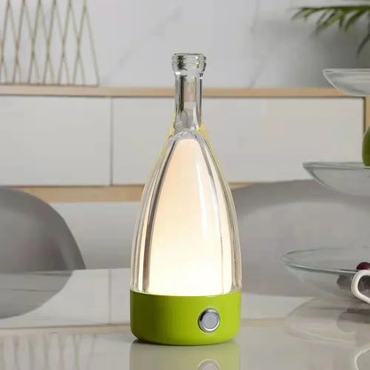 Elegant Glass Wine Bottle Desk Lamp