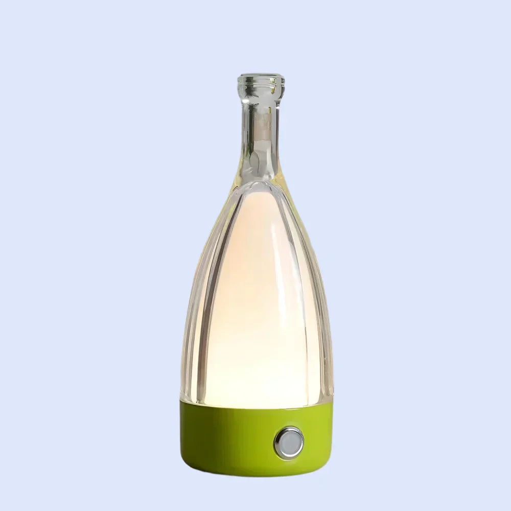 Elegant Glass Wine Bottle Desk Lamp