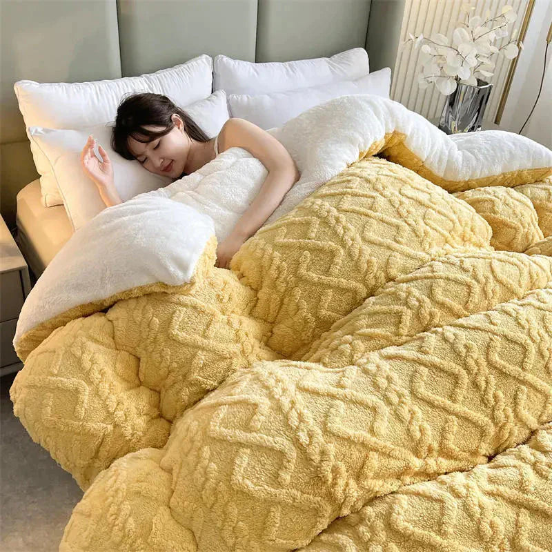 Soft Plush Winter Duvet Cover - Warm Fleece Bedding Set