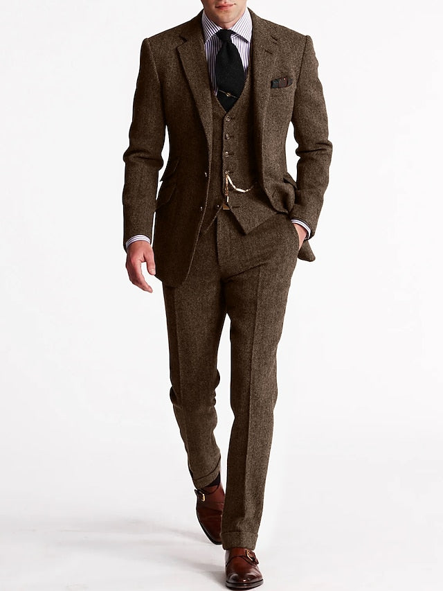 Odell - Men's Vintage Retro 3-Piece Suit for Weddings, Groomsmen, and Formal Events-4