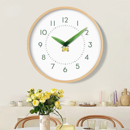 Rustic Wooden Bird Clock with Floral Design