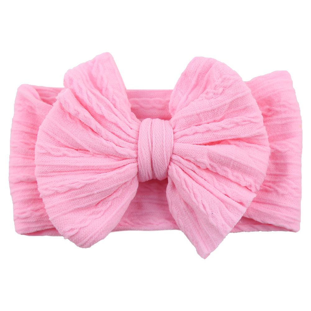 Girls' Soft Nylon Hair Bow Headband
